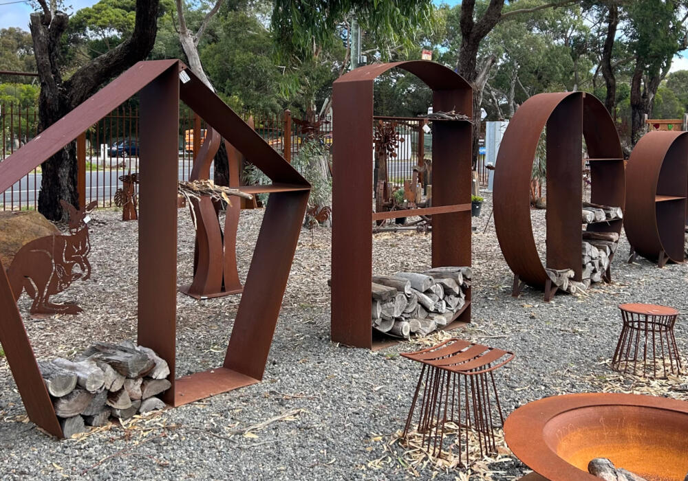 garden art from car parts